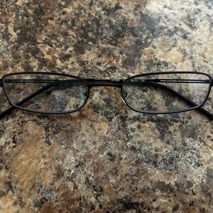 VOGUE 3505 Womens Rectangle Blue Light Lenses Eyeglasses Black Metal Frame